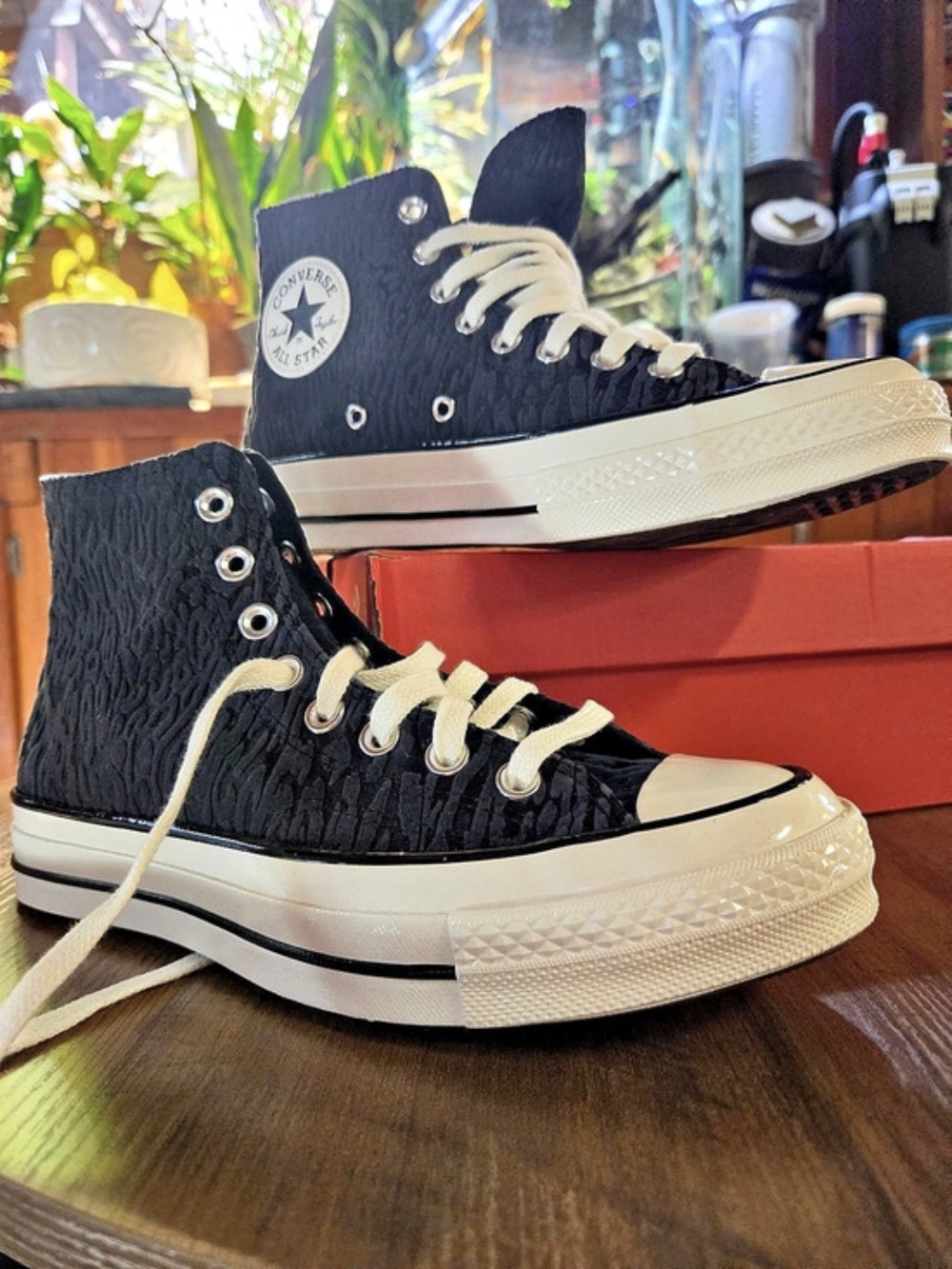 Converse Chuck 70 High 'Satin Leopard' Black & White Sneakers